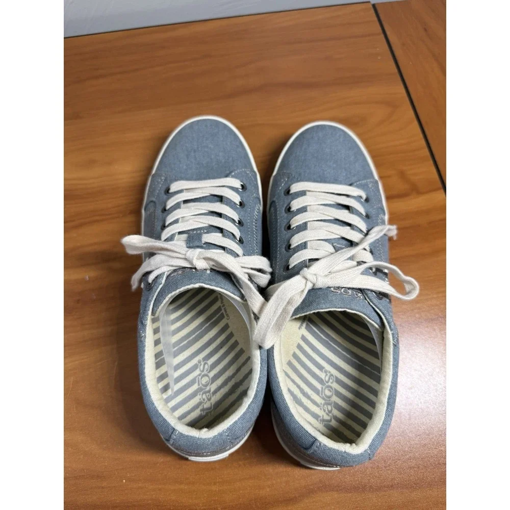 Taos Women's Star Canvas Sneakers Blue Denim Casual Comfort Fashion Size 8.5